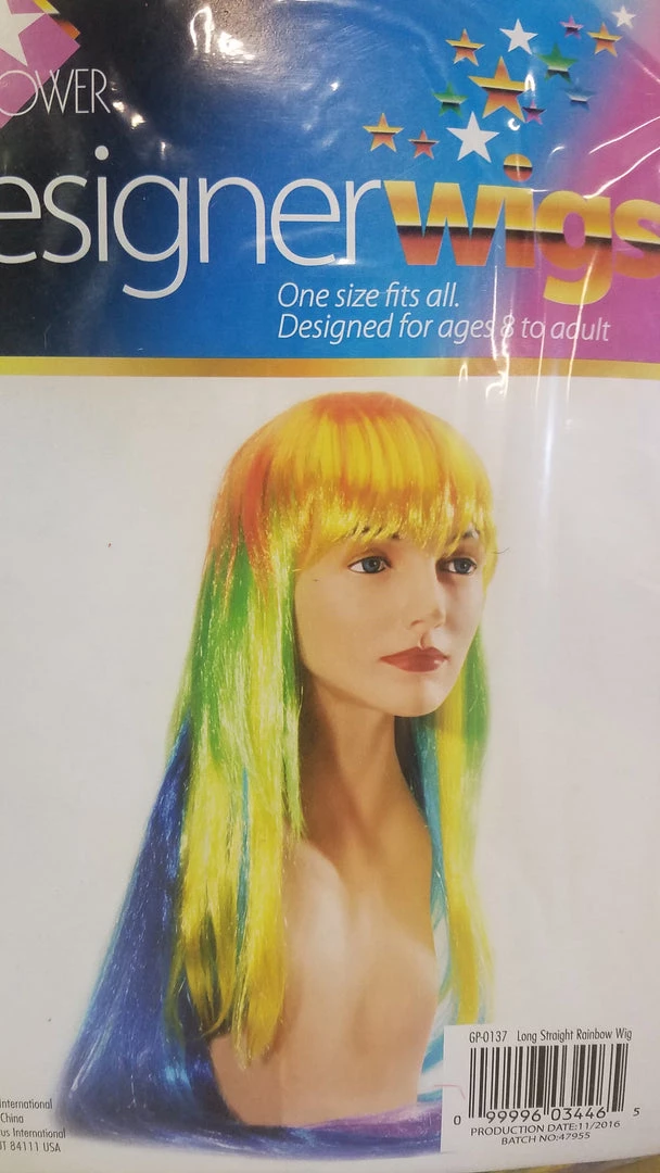 Theatre House Long Straight Rainbow Wig Accessories 1 Theatre House Long Straight Rainbow Wig Accessories
