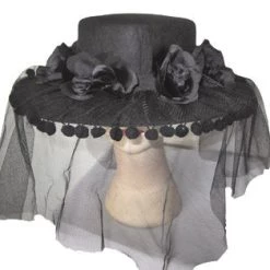 Vendor-unknown Black Ladies Hat W/Veil