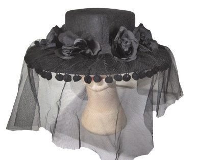 Vendor-unknown Black Ladies Hat W/Veil 2 Vendor-unknown Black Ladies Hat W/Veil