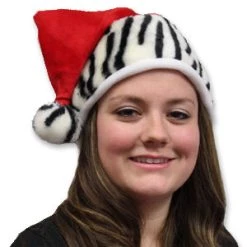 Vendor-unknown Santa Hat W/Zebra Trim