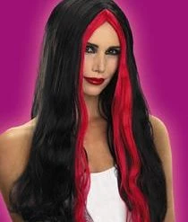 Disguise Newest Products Red Stripe Witch/Vampiress Wig