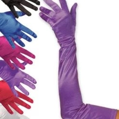 Vendor-unknown Shoulder Length Satin Gloves Accessories