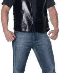 Under Wraps Men's Deluxe Biker Black Vest