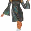 Under Wraps 70's Woman's Disco Sparkle Mini Dress