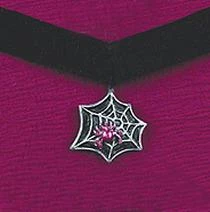 Fun World Velvet Choker Medallion - Spiderweb