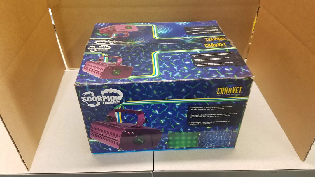 Theatre House Newest Products USED Chavuet Scorpion Storm FXGB Laser 1 Theatre House Newest Products USED Chavuet Scorpion Storm FXGB Laser