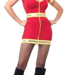 Leg Avenue Sexy Flirty Firefighter Costume - Red