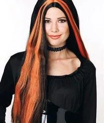 Paper Magic Group Color Streaks Witch Wig - Orange Newest Products