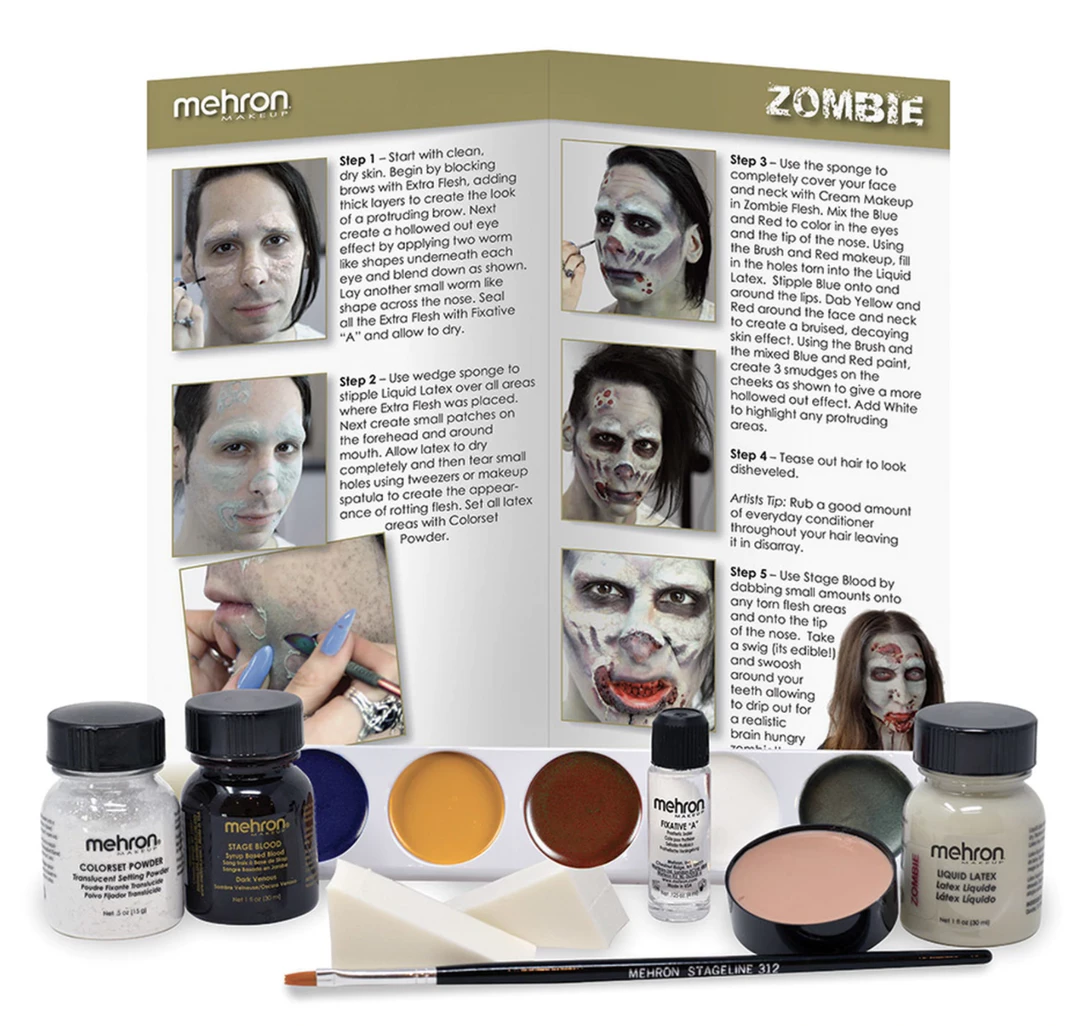 Mehron Zombie Makeup Kit - KMP-EZ Newest Products 2 Mehron Zombie Makeup Kit - KMP-EZ Newest Products
