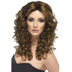 Theatre House Newest Products Glamour Wig Brown Long And Curly
