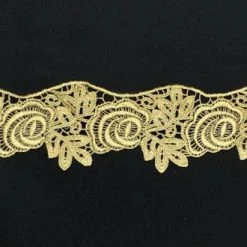 Fine Fabric Sales Newest Products Lace Guipure Scallop Trim With Metallic Thread
