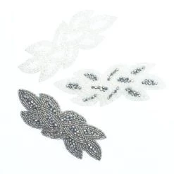 Fine Fabric Sales Newest Products Beaded Leaf Pattern Applique