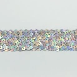 Sequins International Newest Products 2 Laser Silver Sequin Trim (Stretch)