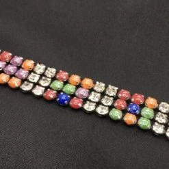 Fine Fabric Sales Multi-color Rhinestone Trim 1
