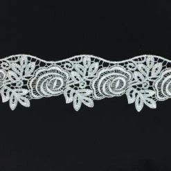 Fine Fabric Sales Newest Products Lace Guipure Scallop Trim With Metallic Thread